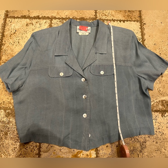 Women’s Vintage Paquette Too! Short sleeve button crop size 16 - Picture 5 of 12